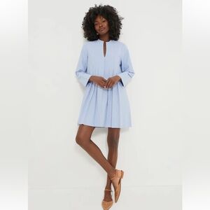 NWT Tuckernuck Sky Blue Luella Dress XL: pleated light blue oxford knee length